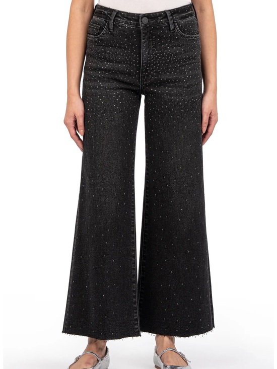 Kut from the Kloth Denim - Kut From the Kloth Meg Wide-Leg Women's Jeans with Crystal Detail